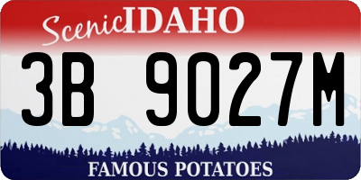 ID license plate 3B9027M