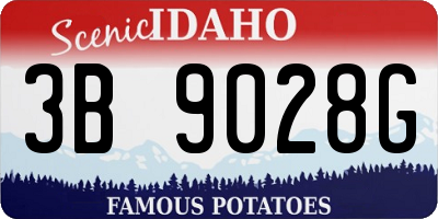 ID license plate 3B9028G