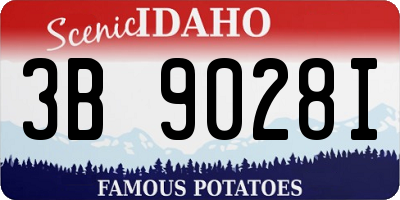ID license plate 3B9028I