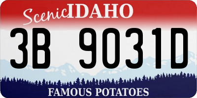 ID license plate 3B9031D