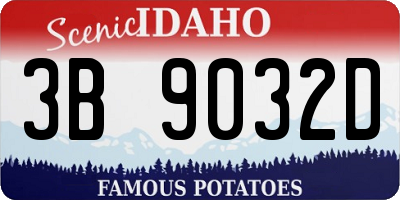 ID license plate 3B9032D