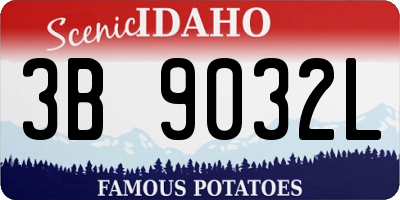 ID license plate 3B9032L