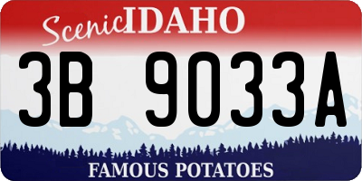 ID license plate 3B9033A