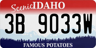ID license plate 3B9033W