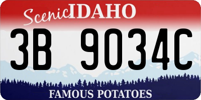 ID license plate 3B9034C