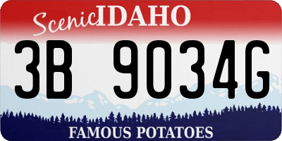 ID license plate 3B9034G