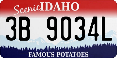 ID license plate 3B9034L