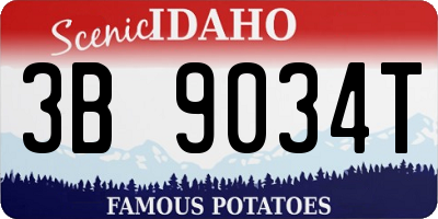 ID license plate 3B9034T
