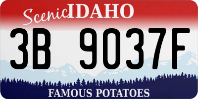 ID license plate 3B9037F