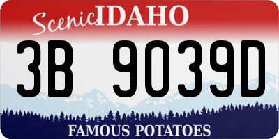 ID license plate 3B9039D
