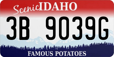 ID license plate 3B9039G