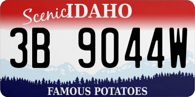 ID license plate 3B9044W