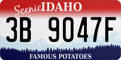 ID license plate 3B9047F