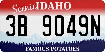 ID license plate 3B9049N