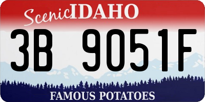 ID license plate 3B9051F