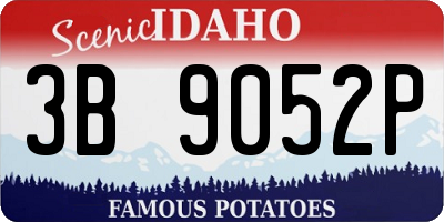 ID license plate 3B9052P