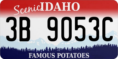 ID license plate 3B9053C