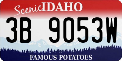 ID license plate 3B9053W