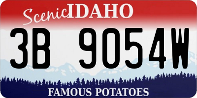 ID license plate 3B9054W