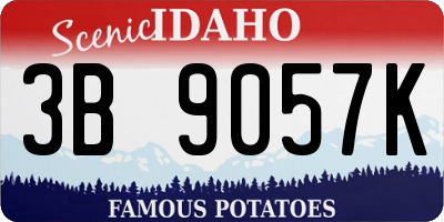 ID license plate 3B9057K