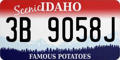 ID license plate 3B9058J