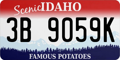 ID license plate 3B9059K