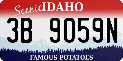 ID license plate 3B9059N