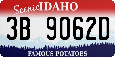 ID license plate 3B9062D