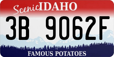 ID license plate 3B9062F