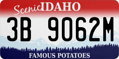 ID license plate 3B9062M