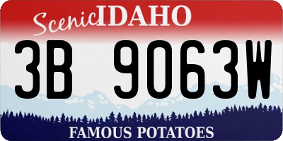 ID license plate 3B9063W