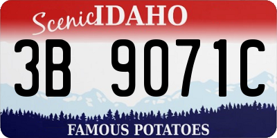 ID license plate 3B9071C