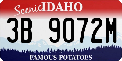 ID license plate 3B9072M