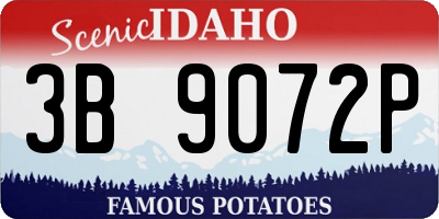 ID license plate 3B9072P