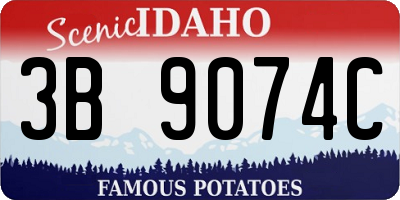 ID license plate 3B9074C