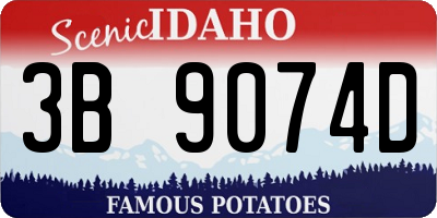 ID license plate 3B9074D