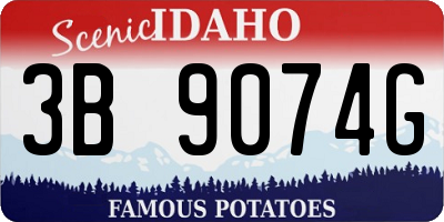 ID license plate 3B9074G