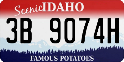 ID license plate 3B9074H