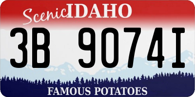 ID license plate 3B9074I