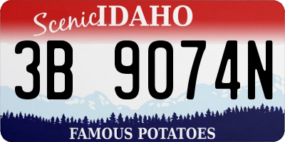 ID license plate 3B9074N