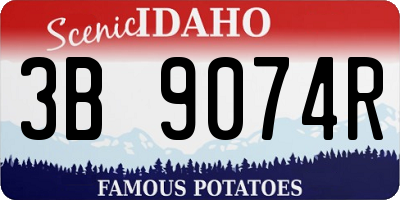 ID license plate 3B9074R