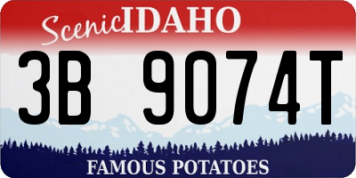 ID license plate 3B9074T