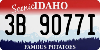 ID license plate 3B9077I