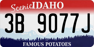 ID license plate 3B9077J