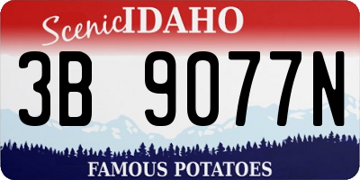 ID license plate 3B9077N