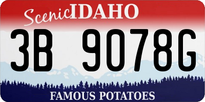 ID license plate 3B9078G