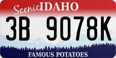 ID license plate 3B9078K