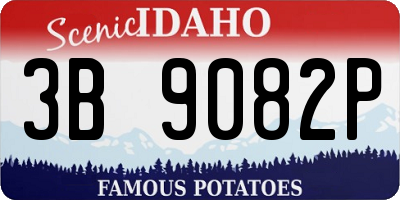 ID license plate 3B9082P