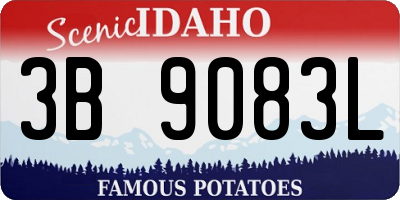 ID license plate 3B9083L