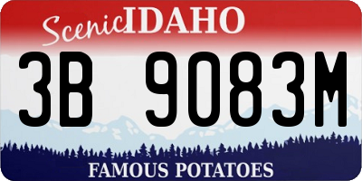 ID license plate 3B9083M